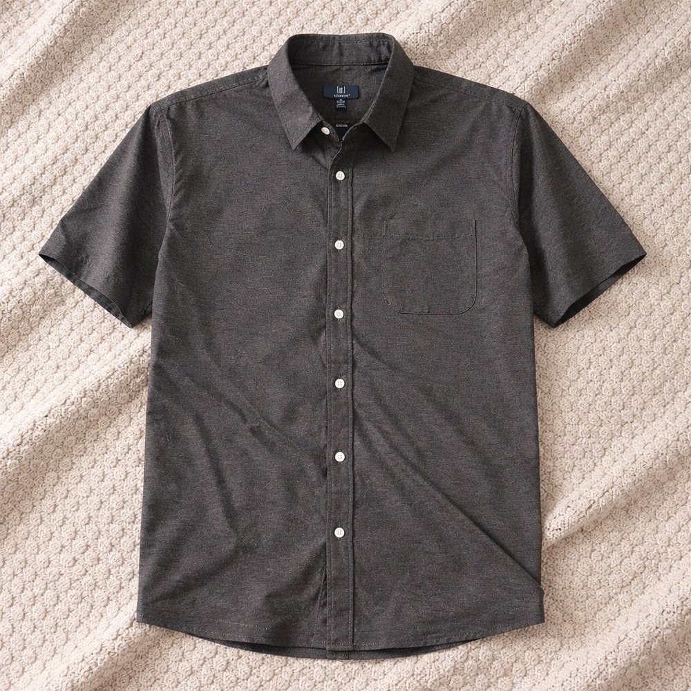 George Men's Black Soot Button Down Short-Sleeve Shirt